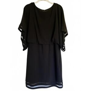 Jessica Howard Black Midi 3/4 Sleeve Sheath Dress